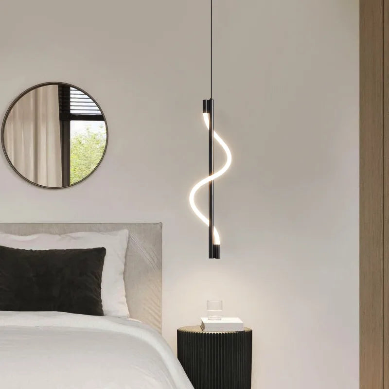 suspension en spirale luxe avec télécommande gradation led
