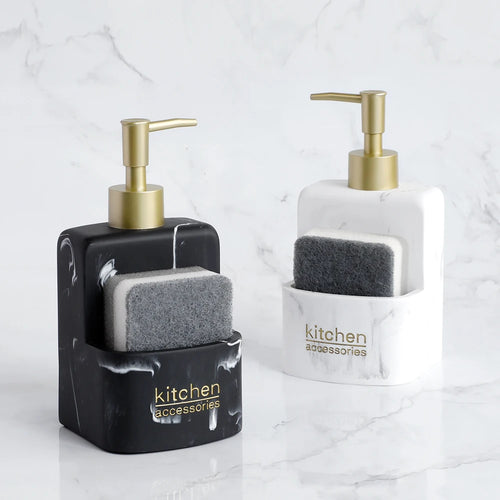 distributeur de savon liquide avec rangement pour accessoires de cuisine