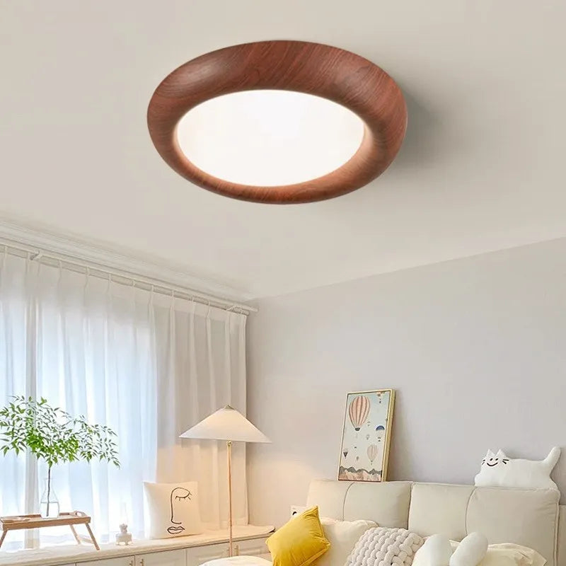 Plafonnier LED nordique en bois acrylique résistant à la lumière bleue