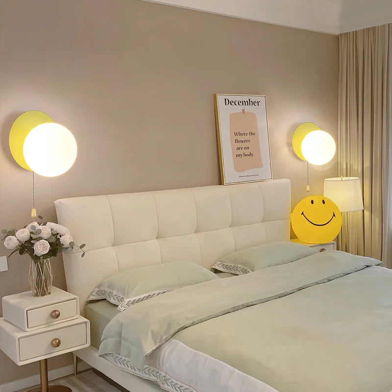 applique murale nordique en verre avec interrupteur éclairage intérieur décoratif