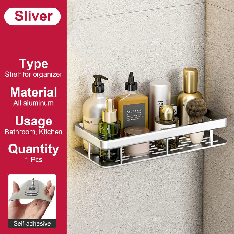 etagère murale sans perçage pour rangement de salle de bain et cuisine