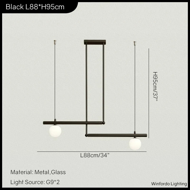 suspension design moderne avec boule de verre élégante