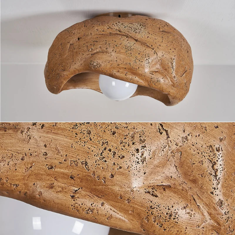 plafonnier led silencieux en résine style japonais wabi-sabi pour décoration