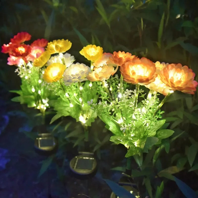 éclairage solaire en forme de rose pour jardin extérieur