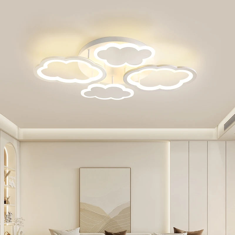 lustre en forme de nuage blanc pour enfants romantique