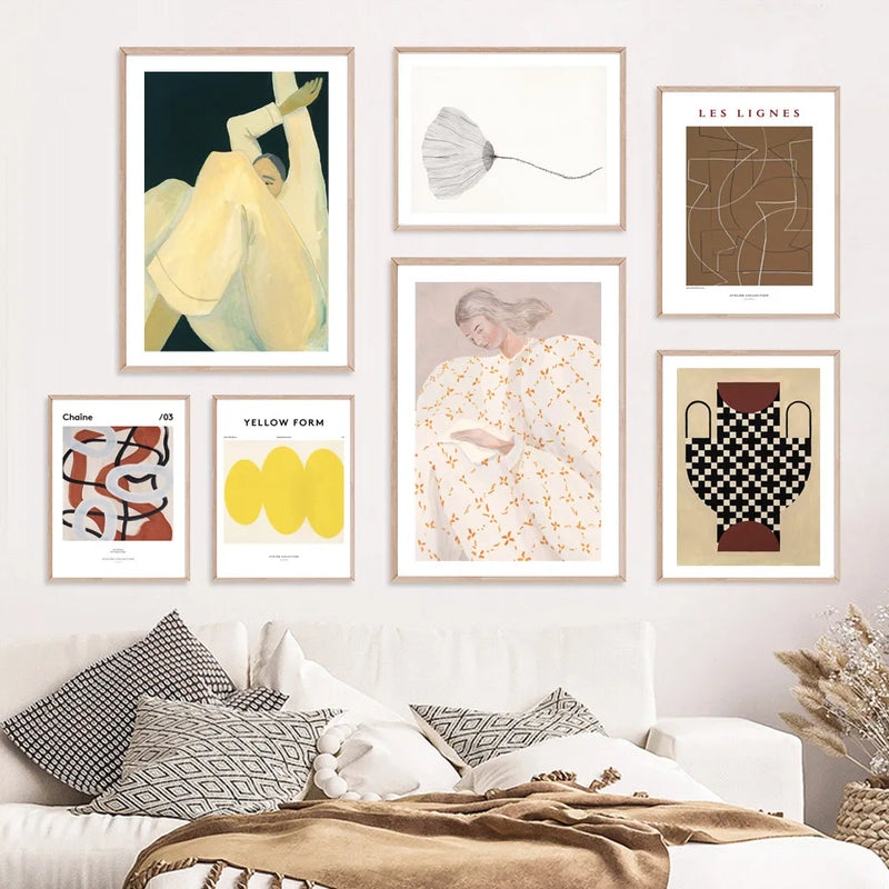 jupe fille ginkgo biloba art mural décoration nordique