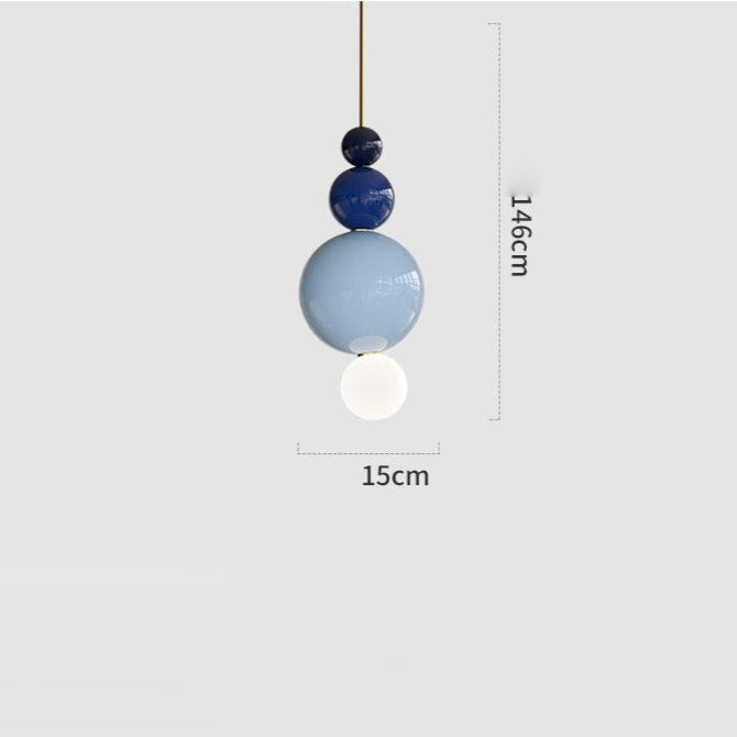 Suspension moderne en métal et boules colorés Ginna