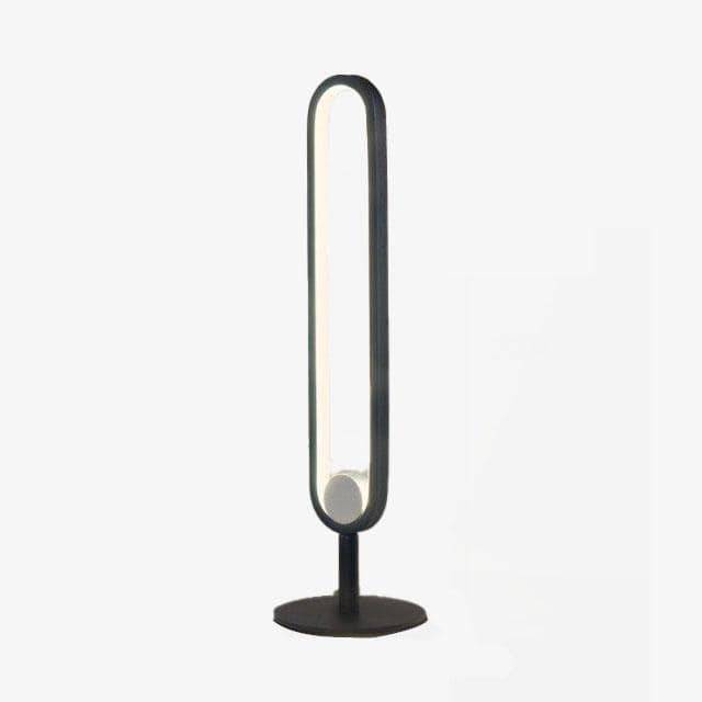 Lampe à poser design à LED avec anneau métal noir Loft