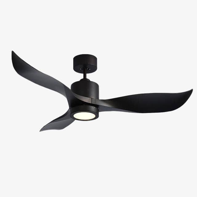 Ventilateur de plafond design LED à pales ondulées (noir ou blanc)