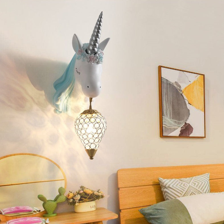 Applique murale moderne en forme de licorne pour enfant Eysa
