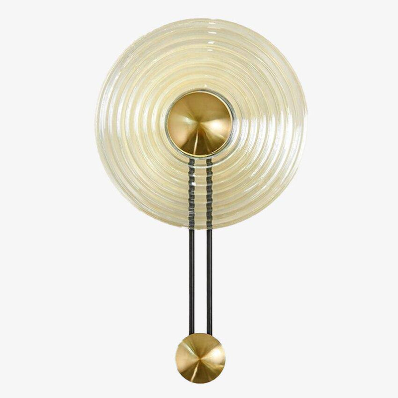 Applique murale design à LED dorée avec disque en verre Loft