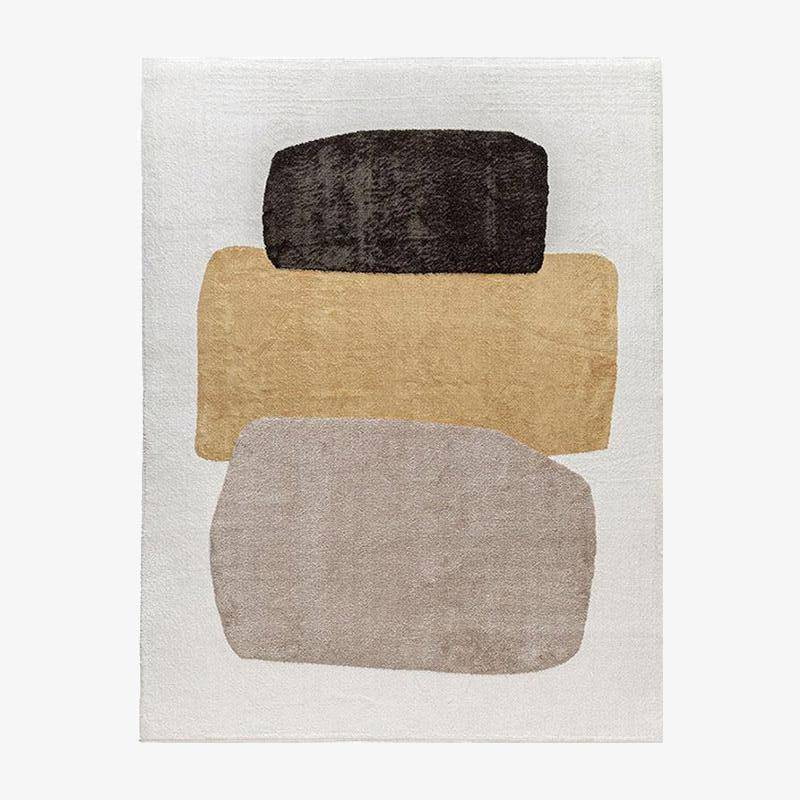 Tapis rectangle moderne beige et marron Starck A