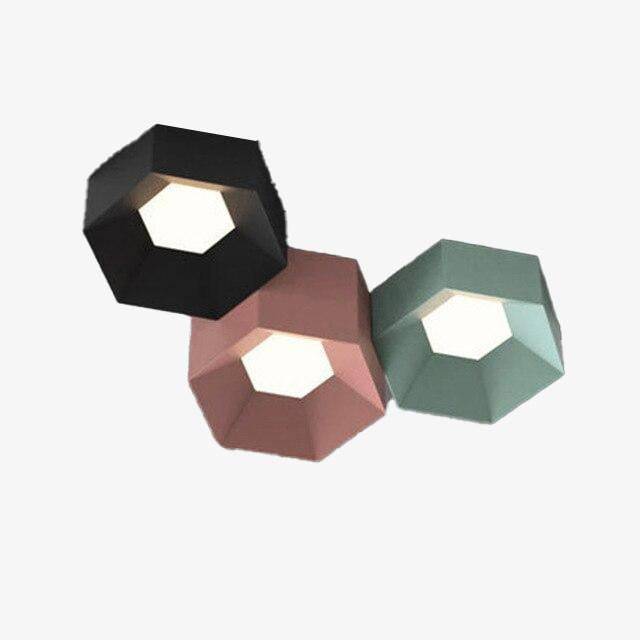 Plafonnier design à LED géométrique de couleur Art