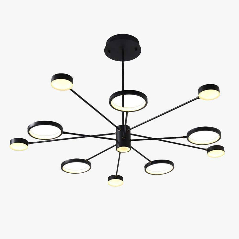 Lustre design LED avec plusieurs lampes noires Creative