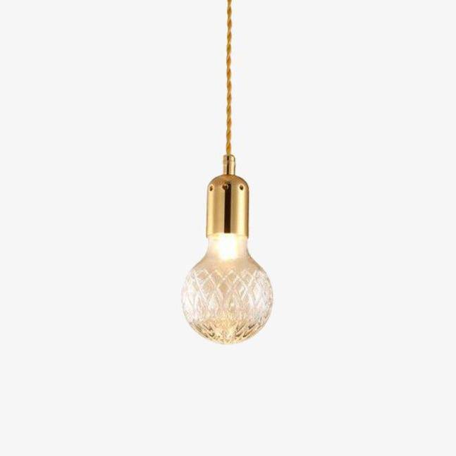 Lustre design doré LED en métal et verre cristal Loft