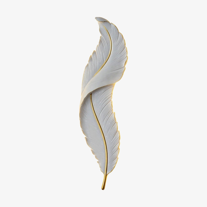 Applique murale moderne LED en forme de plume blanche Kauai