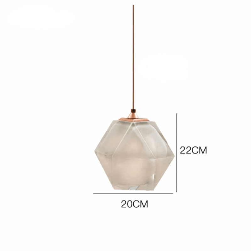 Suspension design diamant coloré en verre cristal