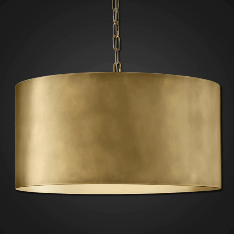 Suspension design LED avec abat-jour cylindre métal industriel