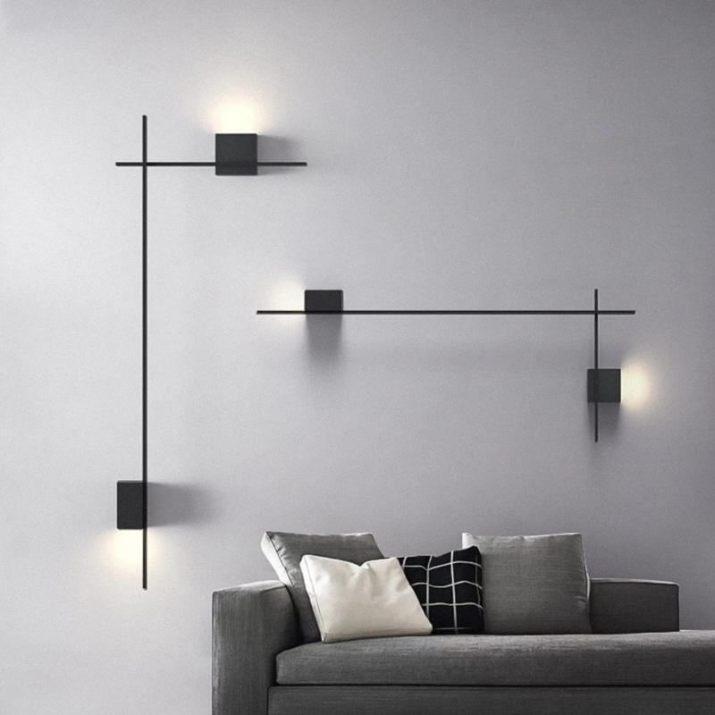 Applique murale design LED carré ou en L métallique Zia