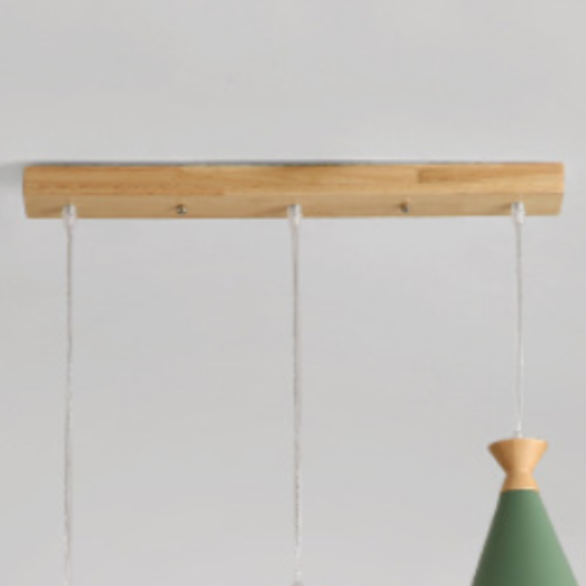 Suspension scandinave avec abat-jour conique et en bois Avi