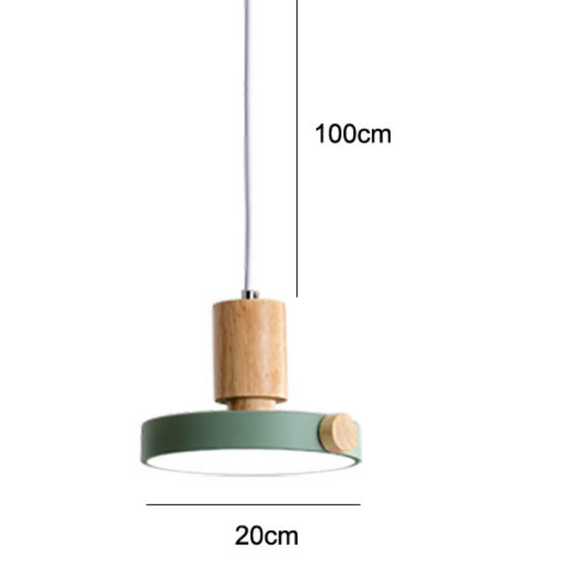 Suspension moderne en bois et abat-jour en métal fin Izore