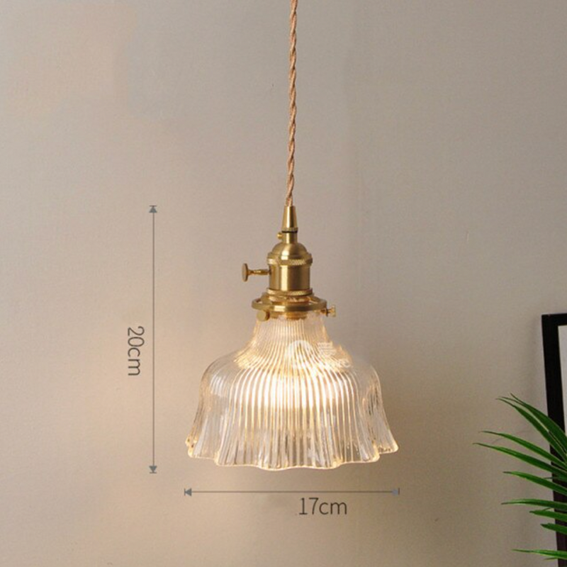 Suspension vintage LED avec abat-jour en verre Finnian