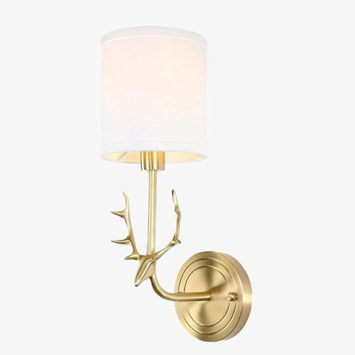 Applique murale design LED en métal style cerf doré
