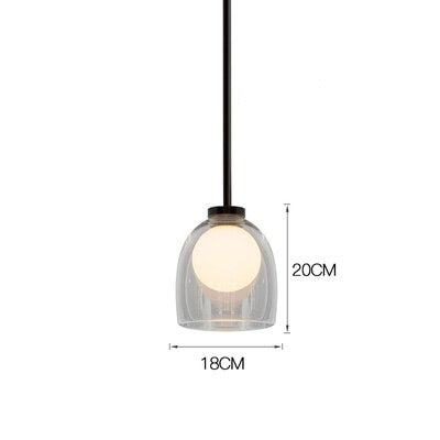 Suspension design avec abat-jour en verre Jowie