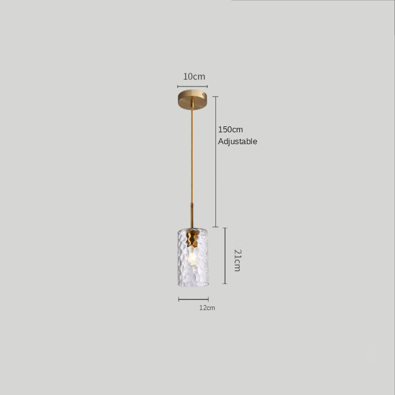 Suspension avec abat-jour en verre cylindrique Raven