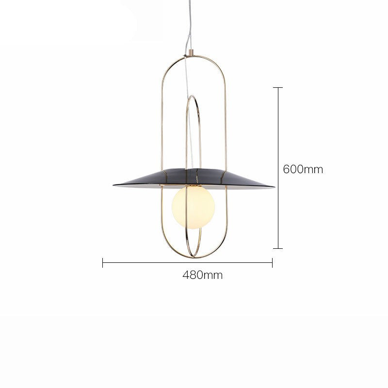 Suspension design LED post-moderne avec boule de verre Zane