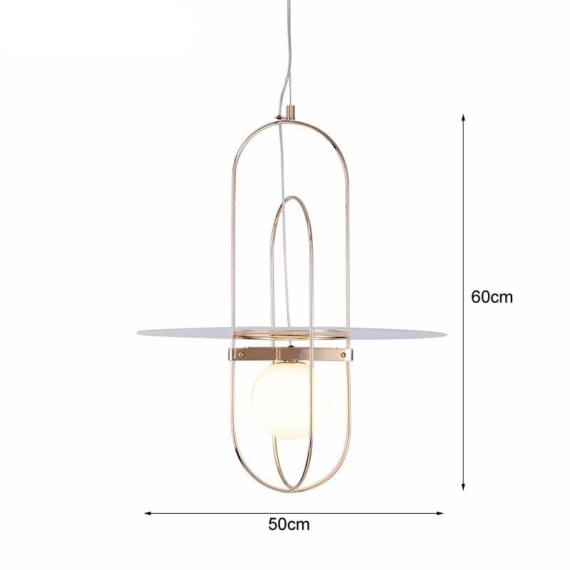 Suspension design LED post-moderne avec boule de verre Zane