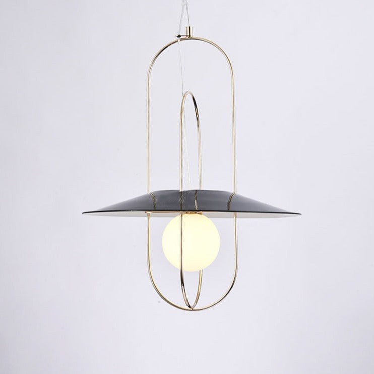 Suspension design LED post-moderne avec boule de verre Zane
