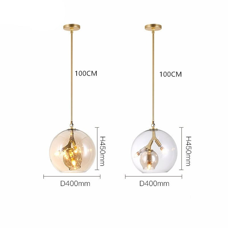 Suspension LED industrielle avec abat-jour en verre Kiria
