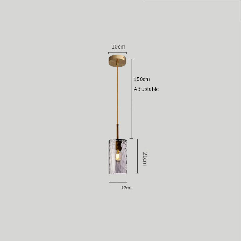 Suspension avec abat-jour en verre cylindrique Raven