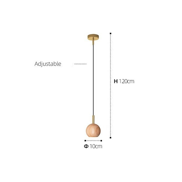 Suspension design avec abat-jour en bois arrondi Ornez