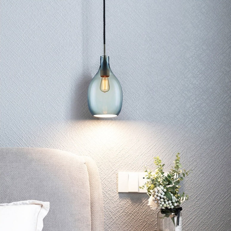 Suspension nordic avec abat-jour en verre Halek