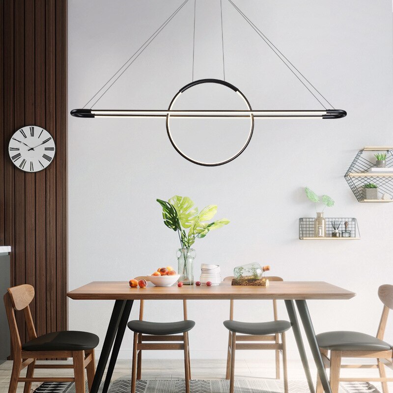 Lustre design LED avec anneau suspendu Nefta