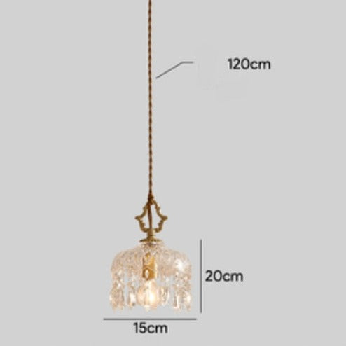 Suspension vintage avec abat-jour en cristal Phitz