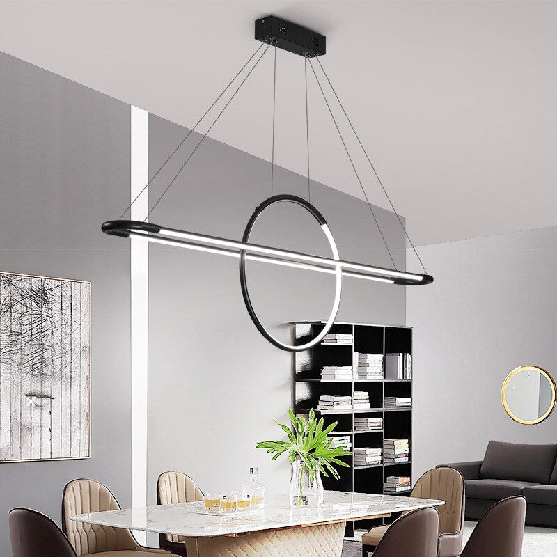 Lustre design LED avec anneau suspendu Nefta