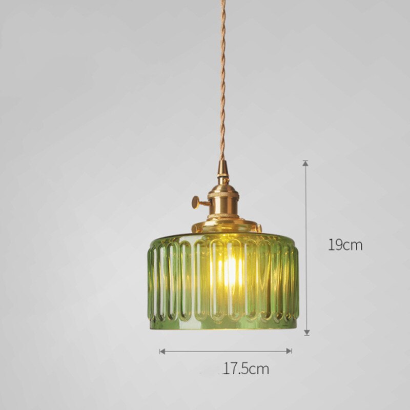 Suspension vintage LED avec abat-jour en verre Finnian