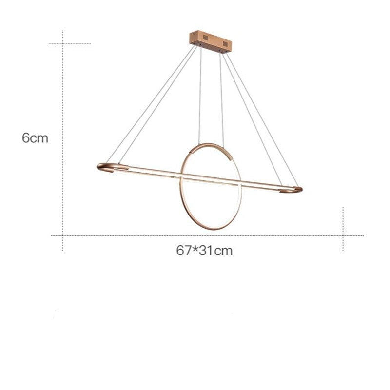 Lustre design LED avec anneau suspendu Nefta