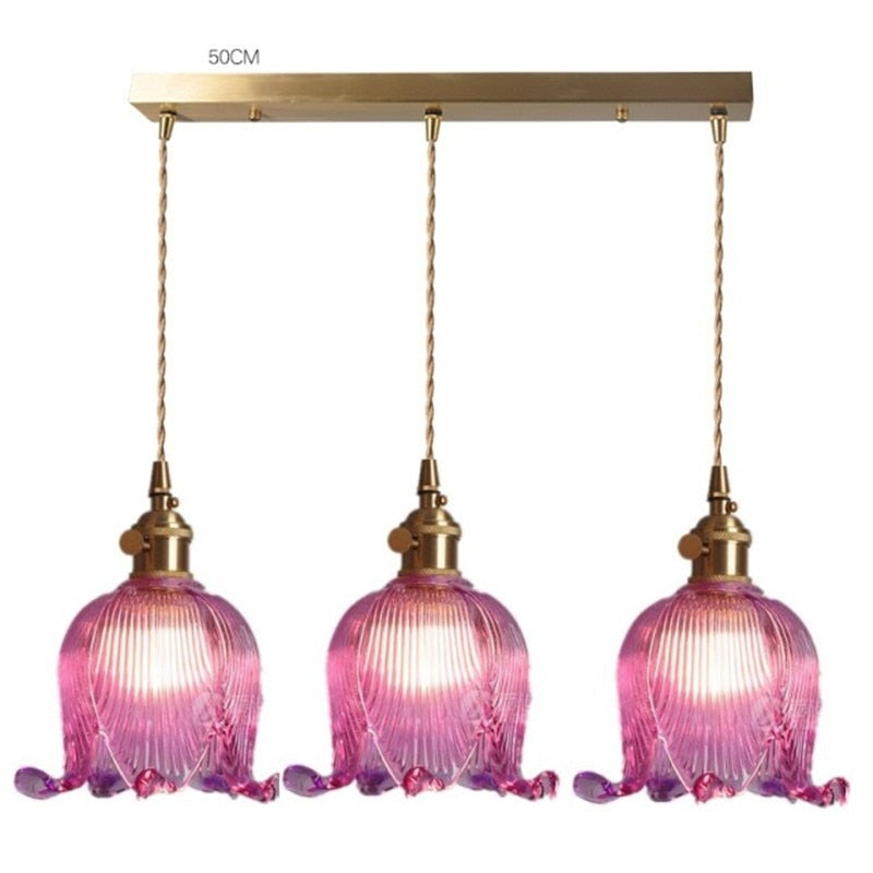 Suspension vintage LED avec abat-jour en verre Finnian
