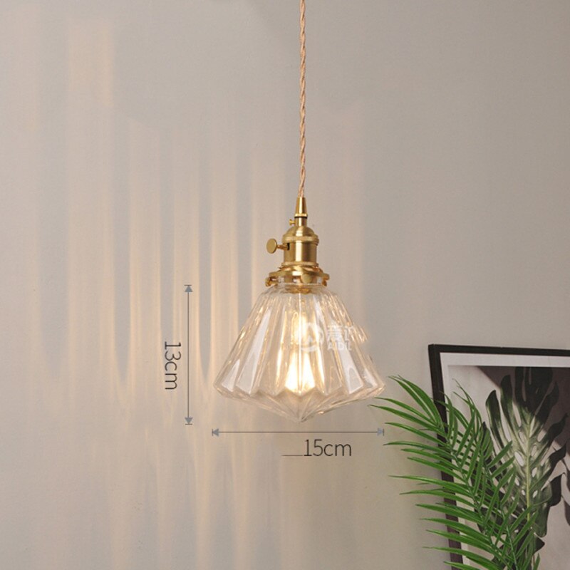 Suspension vintage LED avec abat-jour en verre Finnian