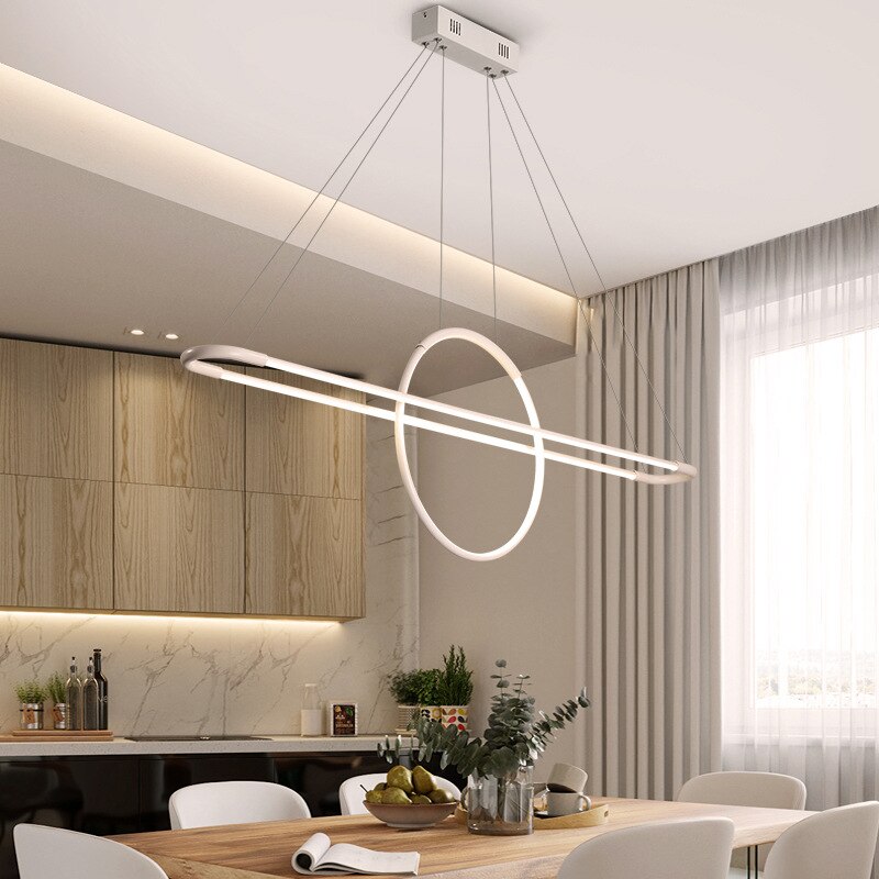 Lustre design LED avec anneau suspendu Nefta