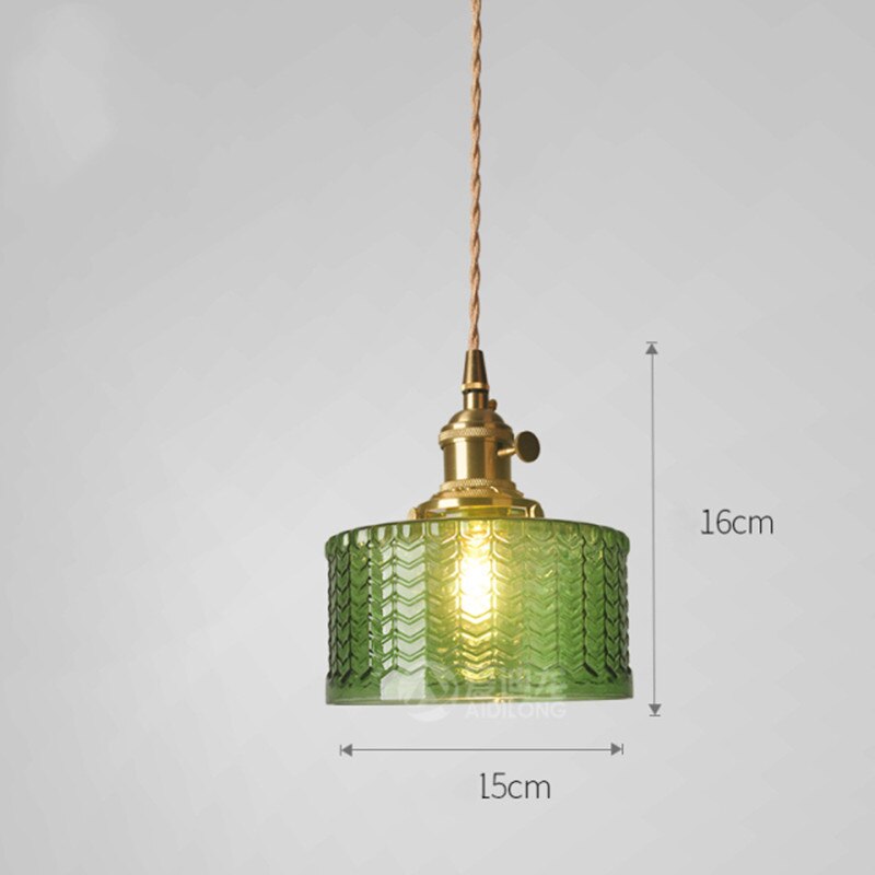 Suspension vintage LED avec abat-jour en verre Finnian