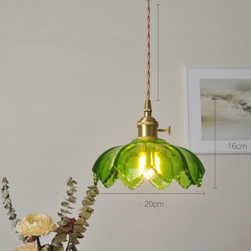 Suspension vintage LED avec abat-jour en verre Finnian