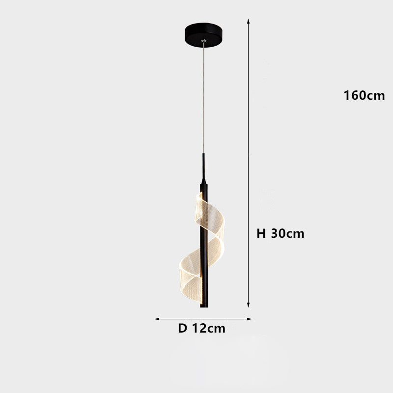 Suspension design LED minimaliste avec lumière ondulé Steal