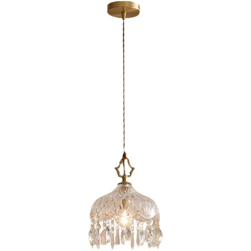 Suspension vintage avec abat-jour en cristal Phitz