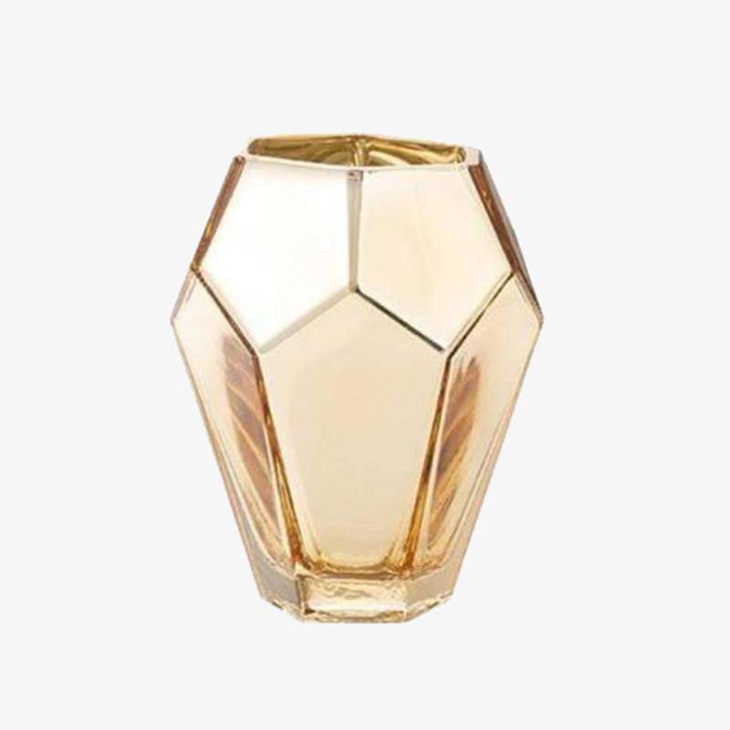 Vase design doré aux formes géométriques Luxury