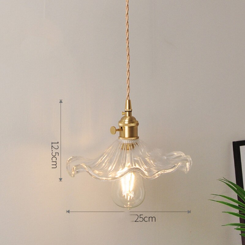 Suspension vintage LED avec abat-jour en verre Finnian